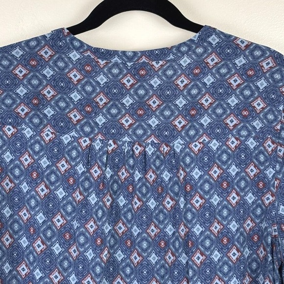 Eddie Bauer Tunic Top Women's‎ Size XL Blue Geometric Boho Rayon Print - Picture 3 of 16
